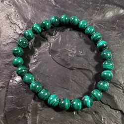 Malachite - Bracelet perles 8mm - 4e chakra